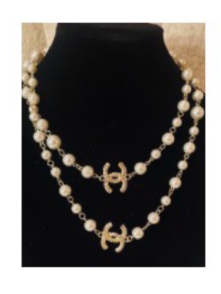 Cc Chanel Style 18k Gold Plated Costume Designer Pendant Necklace